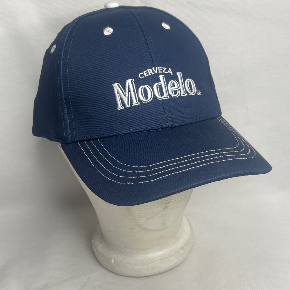 Official Cerveza Modelo Beer Hat Navy Blue White Embroidered Logo One Size Cap